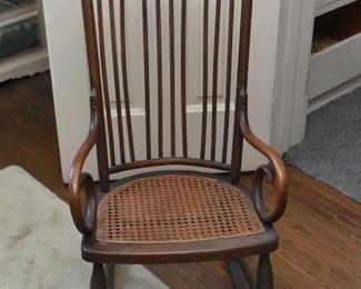 Antique Rocking Chair / Rocker with Cane Seat 