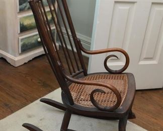 Antique Rocking Chair / Rocker with Cane Seat 