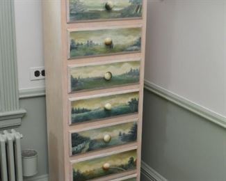 Hand Painted Chest of Drawers (Tall & Narrow)