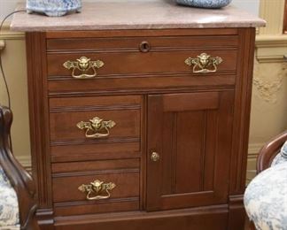 Antique Washstand / Commode with Stone Top