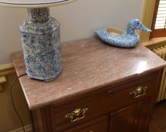 Antique Washstand / Commode with Stone Top