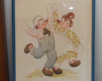 Framed Raggedy Ann & Andy Print