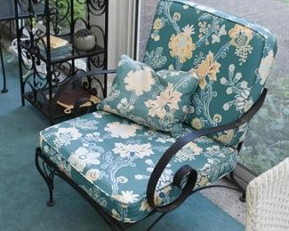 Wrought Iron Patio / Porch / Garden Chair with Cushions