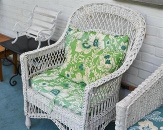 White Wicker Patio / Porch Furniture - Chairs