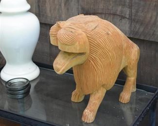 Wood Carving - Lion Figure