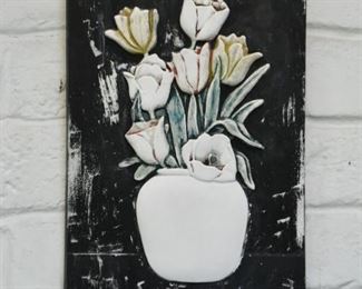 Wall Plaque - Tulips / Flowers Still Life