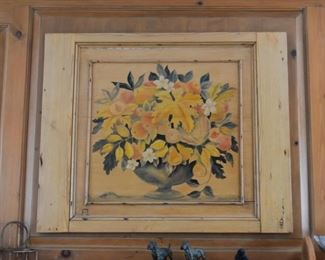 Original Painting on Wood - Floral Still Life, Signed