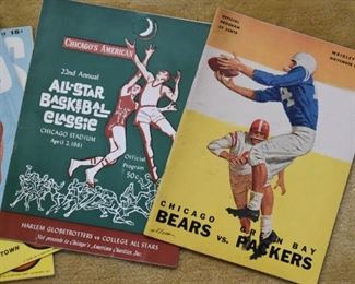 Vintage Harlem Globetrotters Program, Chicago Bears Program