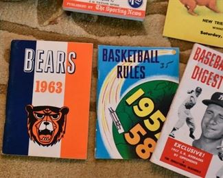 Vintage Football, Basketball & Baseball Books and Magazines 