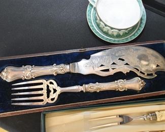 Antique Silver Plate Carving Utensils