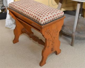 Antique Upholstered Storage Bench