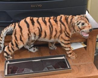 Tiger Figure with Real Fur