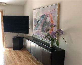 Large TV and large framed acrylic