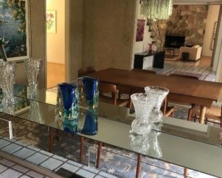 crystal and blown glass vases