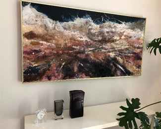 Large framed acrylic