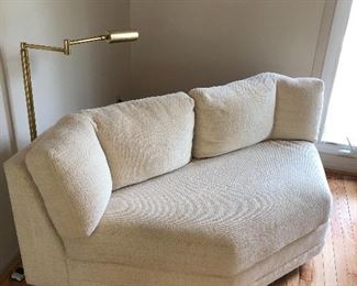sectional piece and brass floor lamp