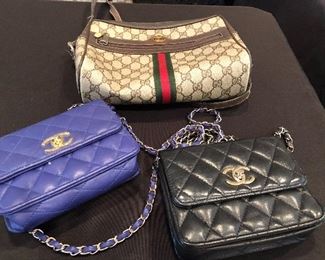 Channel and Gucci purses