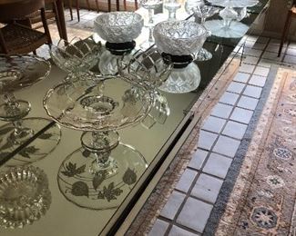 cake plates and crystal bowls