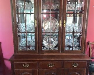 Knob Creek cherry lighted china cabinet