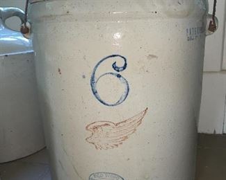 Red Wing 6 gallon crock, Birch Leaf