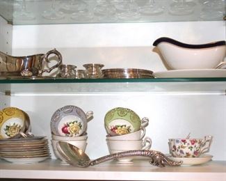 Assorted China Cups and Saucers with Gravy Boats and more