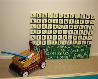 Wagon and Chalk Board