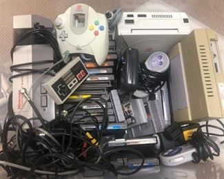 Nintendo Entertainment System and Games, Nintendo Game Boys and Games, Super Nintendo Entertainment System and Super Nintendo too! Omg!
Dream Cast, Sega, Game Gear!