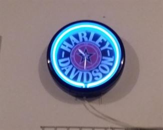 Harley Davidson neon wall clock