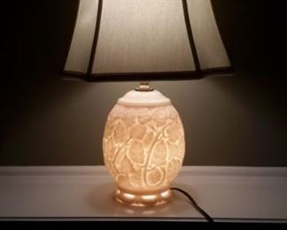 Vintage milk glass 3 way lamps (2). 