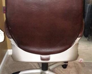 VERY nice leather swivel armed office chair on casters
