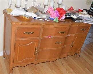Vintage French Provincial Pecan Buffet