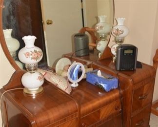 Very Nice 1930's Waterfall Vanity, part of Bedroom Set