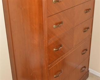 1930's Waterfall Chest of Drawers with Bakelite Handles