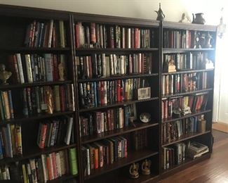 BOOKS - 100'S OF THEM (MOSTLY $1.00 EACH) 5 BOOK CASES FOR SALE + 2 SMALLER ONES
