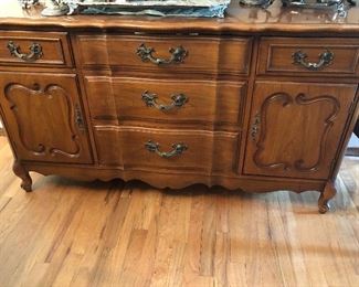 Matching dining room table, 6 chairs, china hutch and buffet. All pieces in beautiful shape. 