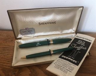 Schaeffer’s “Snorkel” fountain pen set in original box with paperwork