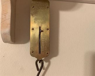 Small brass hanging scale