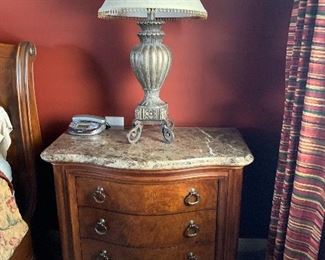 Thomasville matching marble top nightstands 