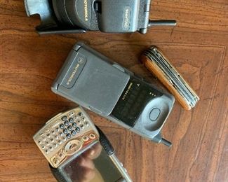 Old school cell phones. 