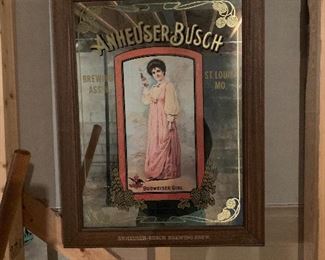 Vintage Anheuser Busch mirrored wall art 