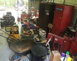Lots of Tools, Commerical Tool Chests, Etc. Wheelbarrow Gone!
