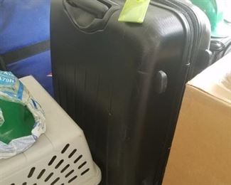 Pet carrier, and hard sided rolling suitcase