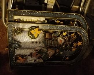 Christmas Decor, fireplace screen