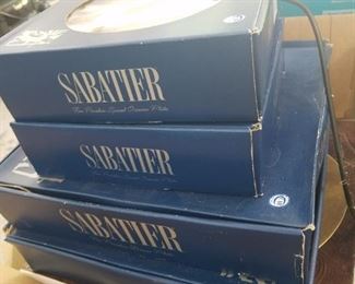 Sabatier Fine Porcelain Special Occasion Plates and Dinner Plates Sets in boxes.