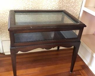 Ethan Allen glass top display table 