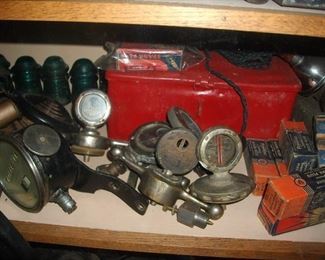 Antique car (Model T) parts.  The red box is "Fordson" and comes with it's contents.