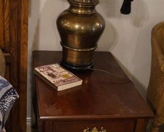 brass lamp, end table