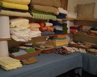 towels, blankets, table linens,