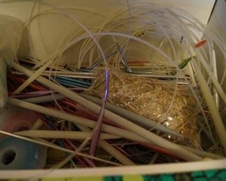 knitting needles, crotchet hooks