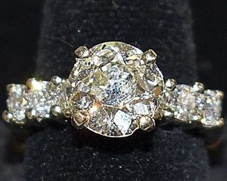 A small sampling of items in our exciting Estate Antiques Auction, August 16th, starting at 3PM!  | Lot 165: An apx. 2.07ct Old Mine cut "Champagne" diamond of VVS clarity, M color, set with side diamonds.